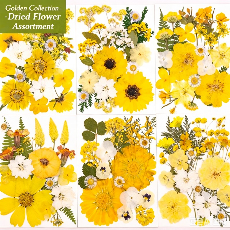 Dried Flower Pressed - 6 types de packs de fleurs