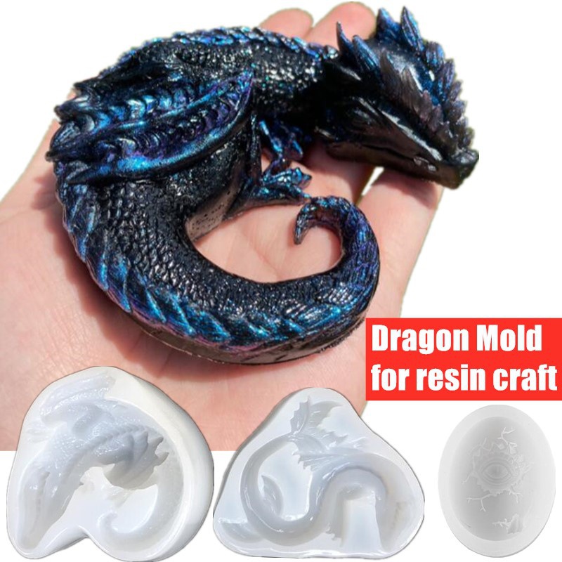 Resin Art Products - 3 Styles miroir Dragon endormi dinosaure