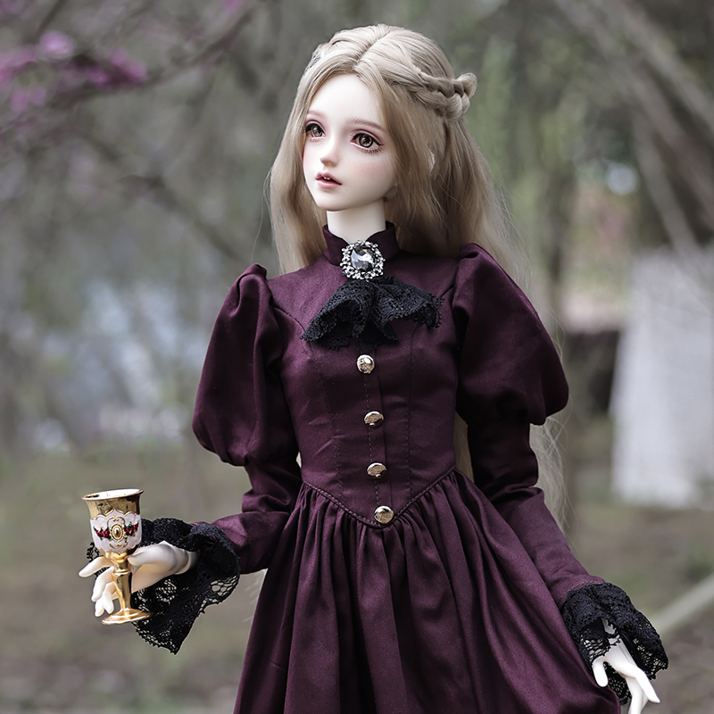 Resin Art Purple - Elina-Robe violette aristocratique vintage pour femme,