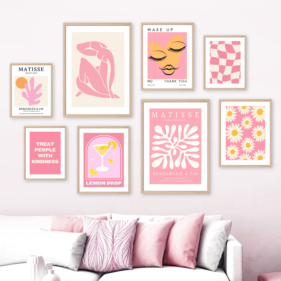 Resin Art Design - Affiches Matisse Femme Feuille Fleur Boisson
