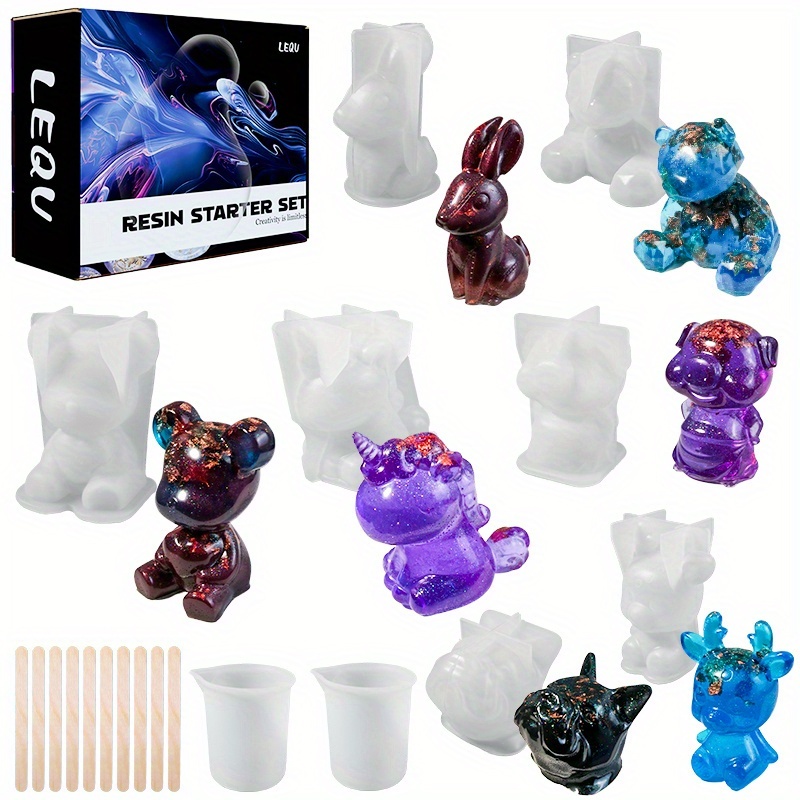 Resin Art Jewellery - Ensemble de 19 moules en résine,