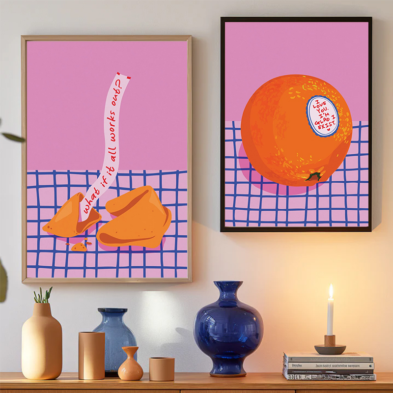 Resin Art What Is It - Affiche Diamant Rose et Bleu, Illustration