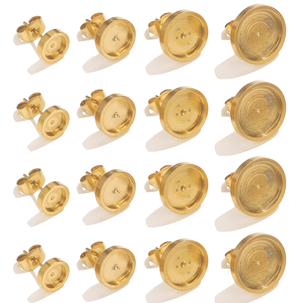 Resin Art Jewellery - 10 pièces en acier inoxydable or