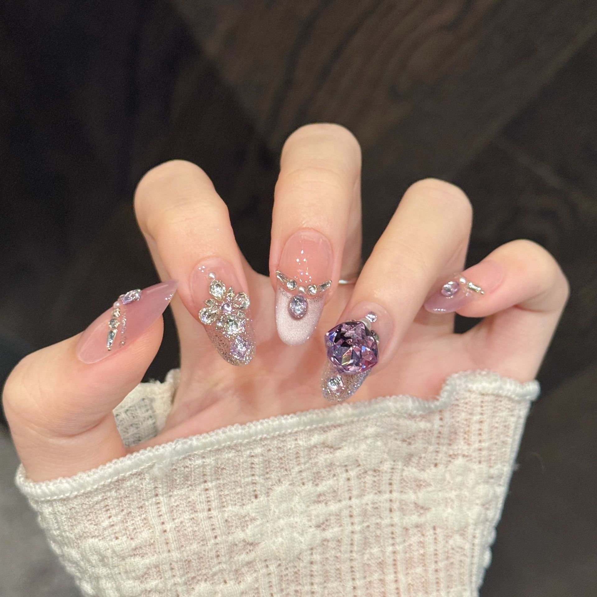 10 faux ongles en forme de cer - Resin Art Purple avis et prix