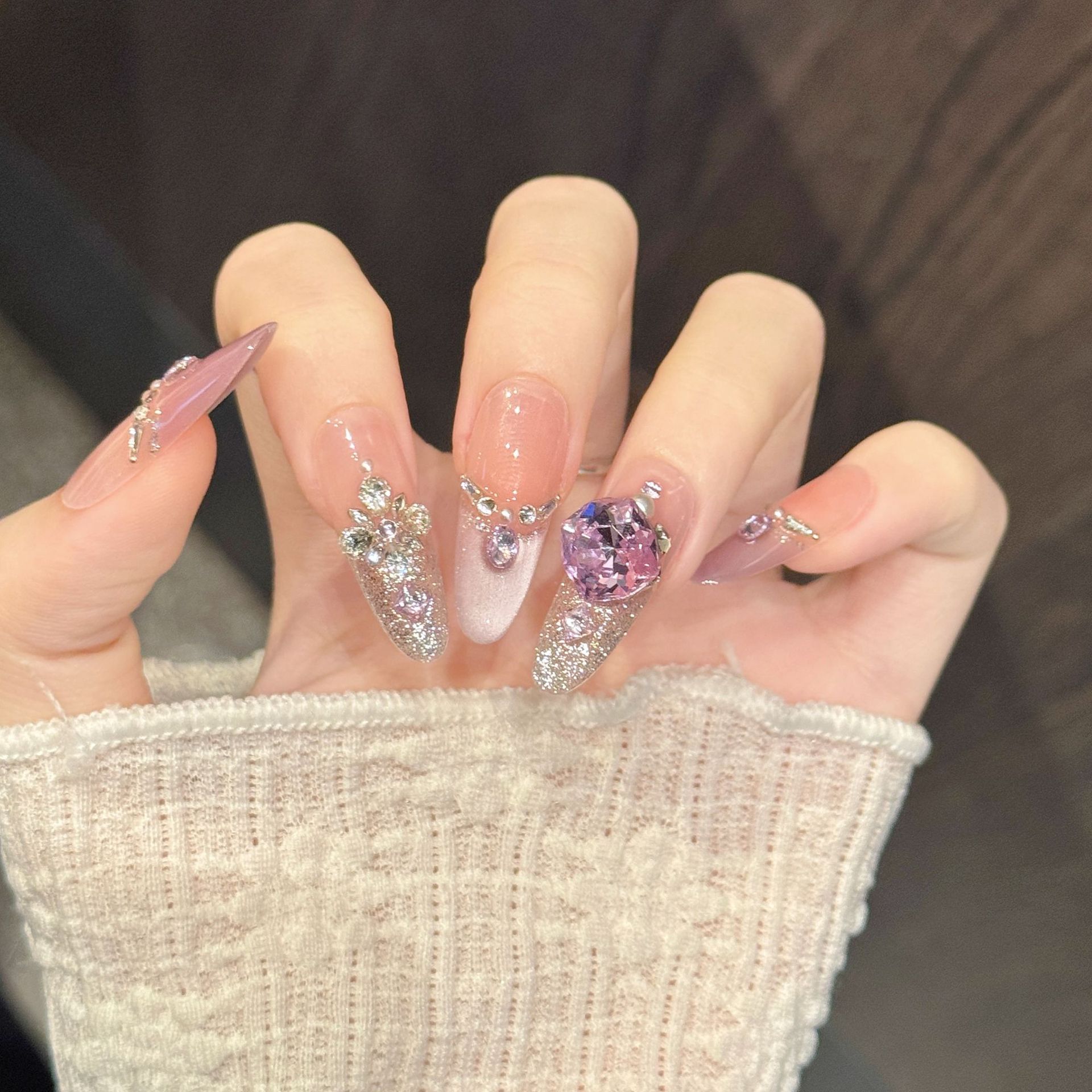 10 faux ongles en forme de cer - Resin Art Purple avis et prix