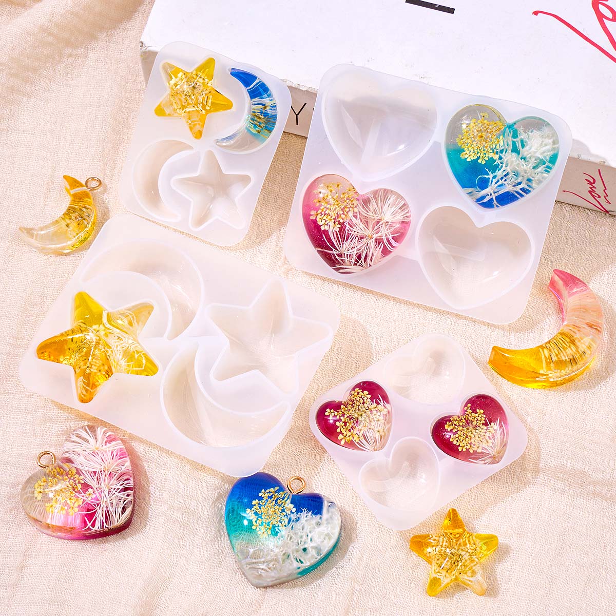 Moule en silicone Cœur Étoile  - Resin Art Jewellery avis et prix
