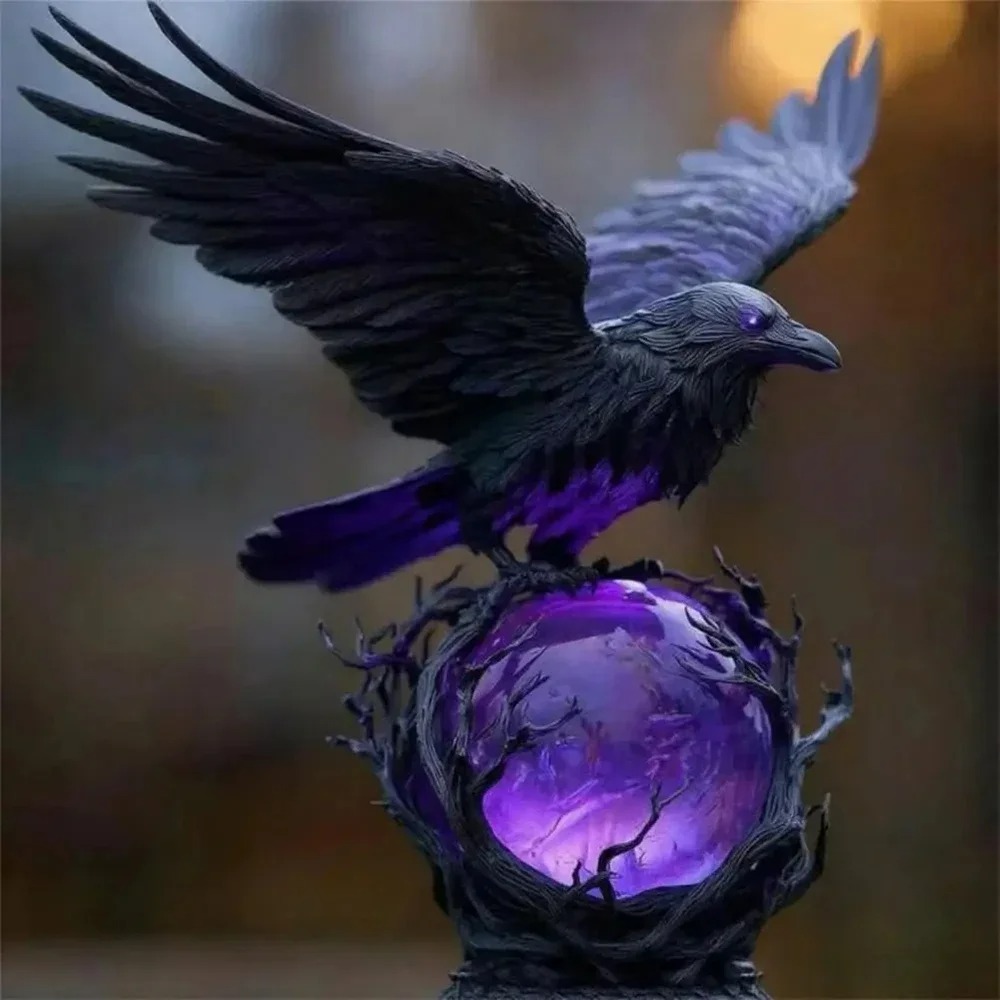 Lampe LED Gothique Corbeau : S - Resin Art Purple avis et prix