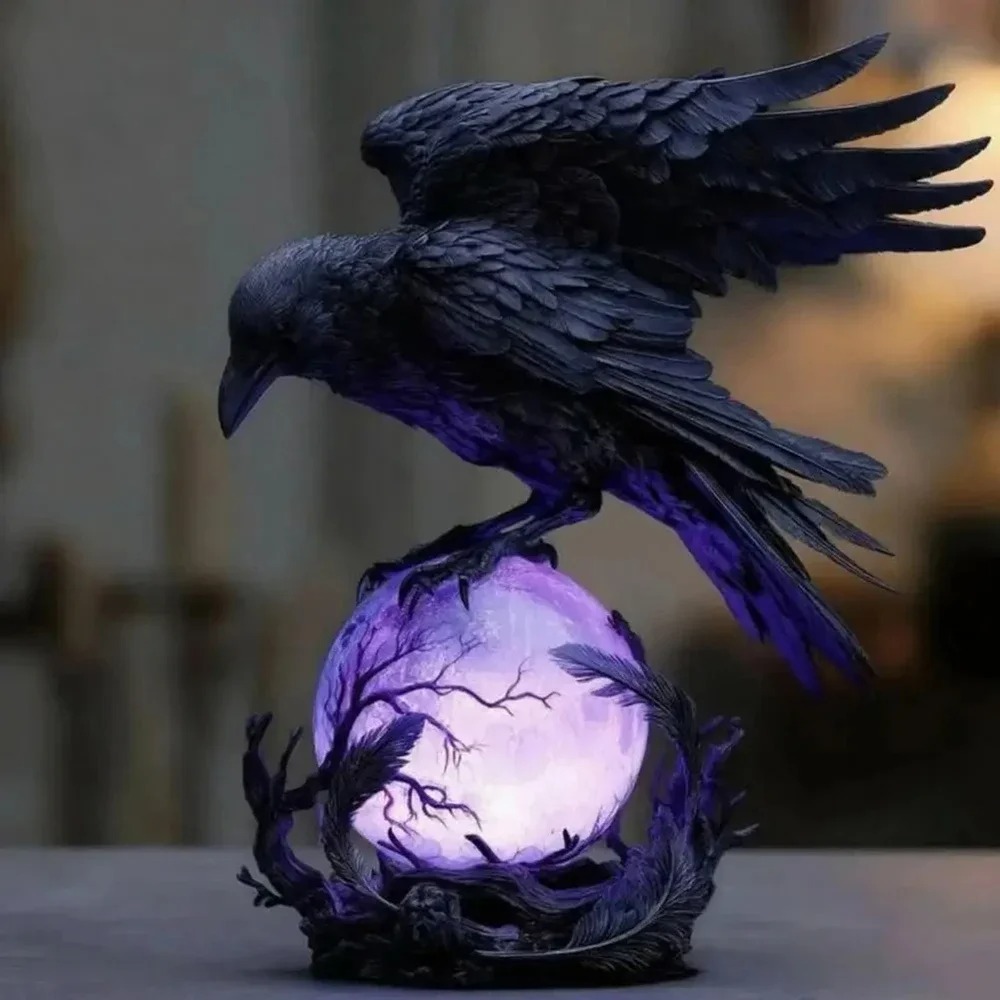 Lampe LED Gothique Corbeau : S - Resin Art Purple avis et prix