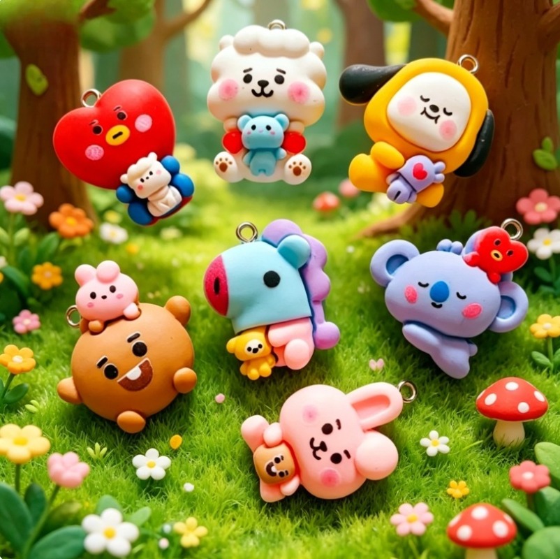 Breloques en résine BT21, 7 pi - Resin Art Products avis et prix